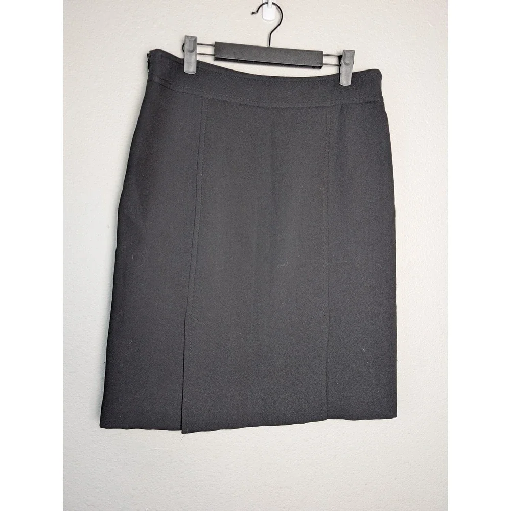 Talbots Black 100% Wool Pencil Skirt Side Zip Lined Career Size 10